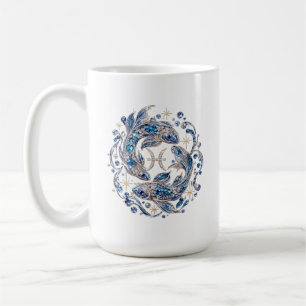 Silberner Kristall Fische Sternzeichen Kaffeetasse