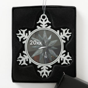 Silberner Kristallstern-Schneeflocken-Schmuck Schneeflocken Zinn-Ornament