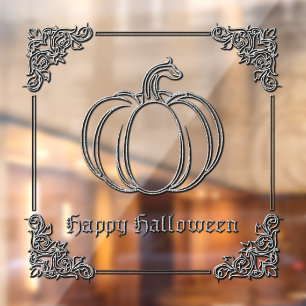 Silberner Kürbis Halloween Fensteraufkleber