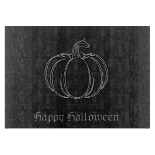 Silberner Kürbis Halloween Schneidebrett