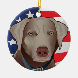Silberner Labrador-Retriever von Amerika Keramikornament