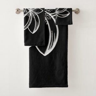 Silberner Lotus Badhandtuch Set