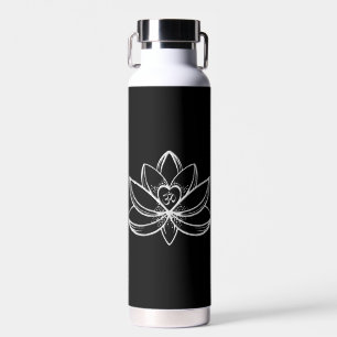 Silberner Lotus Trinkflasche
