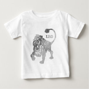 Silberner Löwe-Löwe-Tierkreis-Baby-Strampler Baby T-shirt