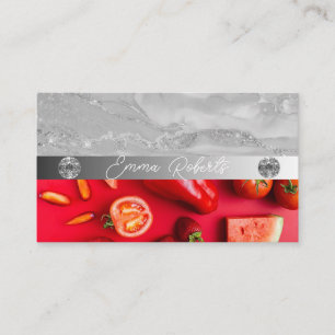 Silberner Marmor Rosa Diamant Coach Visitenkarte