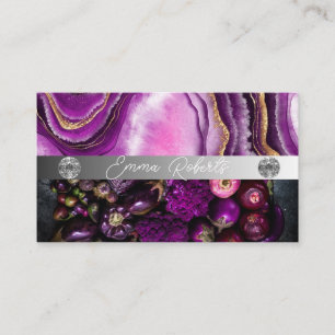 Silberner Marmor Rosa Diamant Coach Visitenkarte