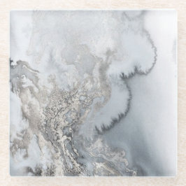 Silberner MarmorglasUntersetzer Glasuntersetzer