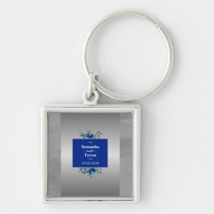 Silberner Metallischer Blüten-Anhänger Schlüsselanhänger