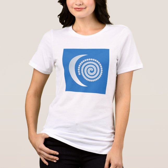 Silberner Mondspirale Tri-Blend Shirt (Vorderseite)