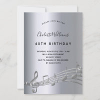 Silberner Musiknoten Geburtstag