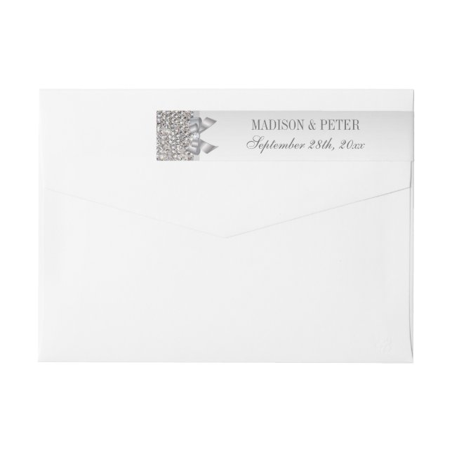 Silberner Paillette-Bogen-Hochzeits-Wickelrock (Rückseite)