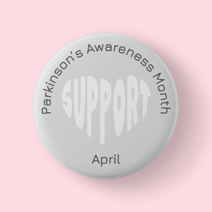 Silberner Parkinson-Bewusstseinsmonat-Button Button