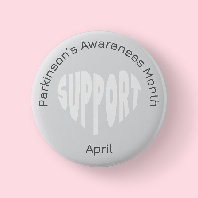 Silberner Parkinson-Bewusstseinsmonat-Button Button (Parkinson Awareness month)