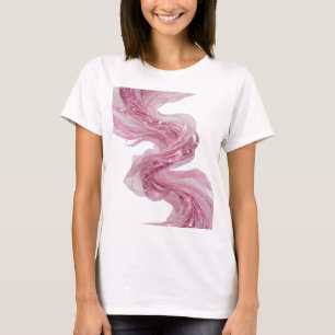 Silberner PINK GLITZERNDER STOFF MIT FUNKEN T-Shirt