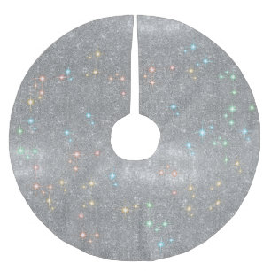 Silberner Polyester Weihnachtsbaumdecke