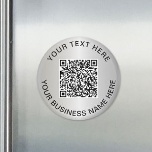 Silberner QR-Code-Geschäfts-Promo Magnet