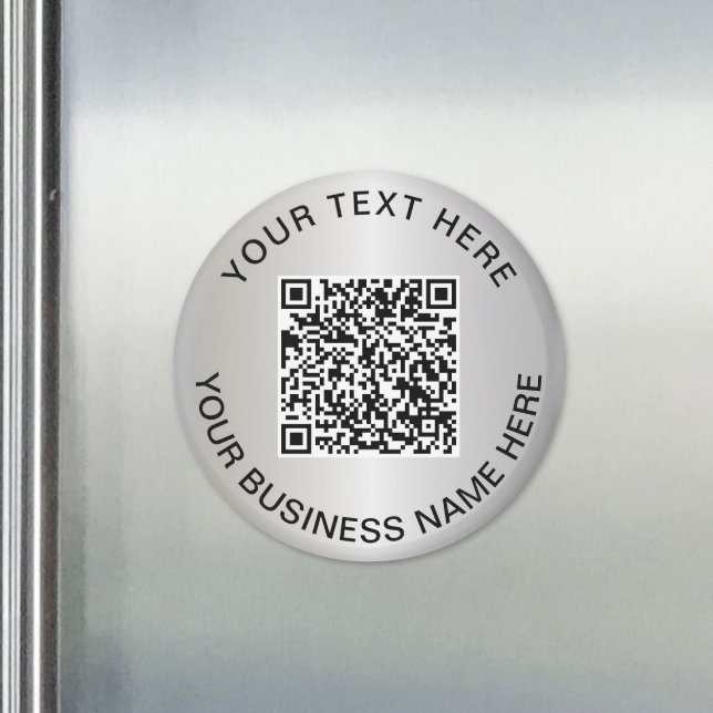 Silberner QR-Code-Geschäfts-Promo Magnet (Silver QR Code Business Promo Magnet)