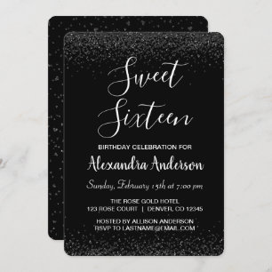 Silberner Rosen-Blumenblatt-16. Einladung