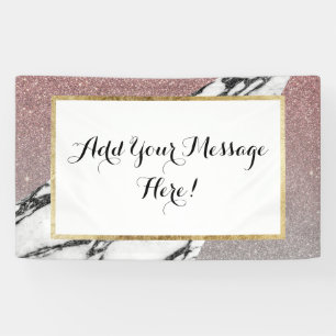 Silberner Rosen-GoldGlitzer und -marmor Banner