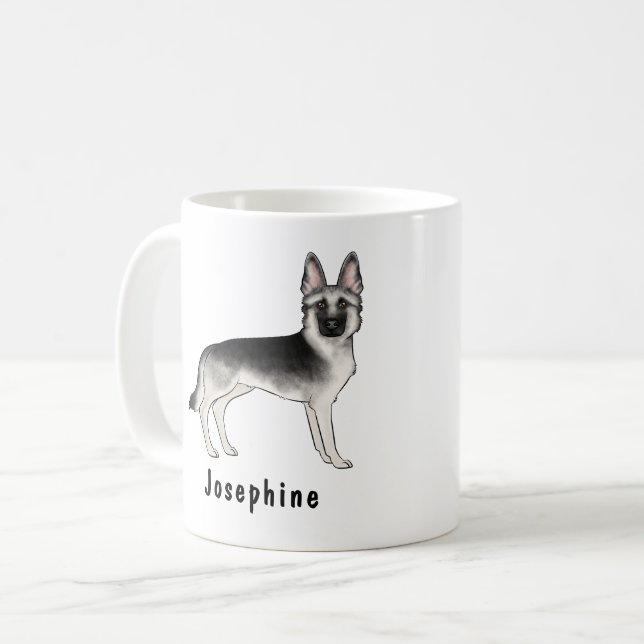 Silberner Sable Deutscher Schäferhund mit individu Kaffeetasse (Vorderseite Links)