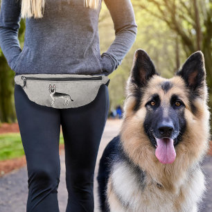 Silberner Sable Deutscher Schäferhund Süßer Cartoo Bauchtasche