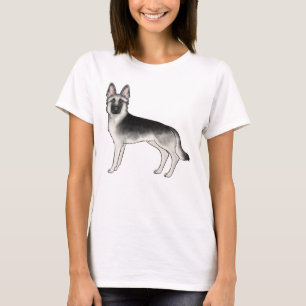 Silberner Sable Deutscher Schäferhund Süßer Cartoo T-Shirt
