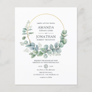 Silberner Salbei-Geometrischer Eukalyptus-Hochzeit Flyer
