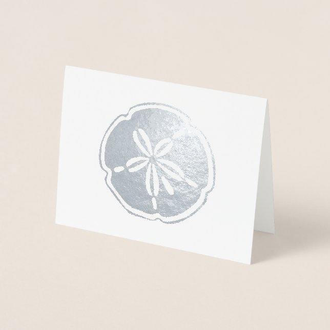 Silberner Sanddollar Folienkarte (Vorderseite)