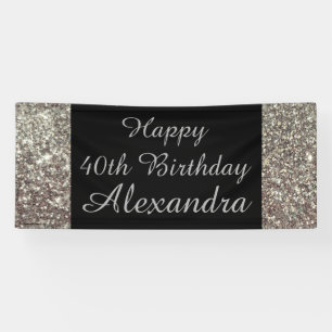 Silberner Schein-40. Geburtstags-Party-Fahne Banner