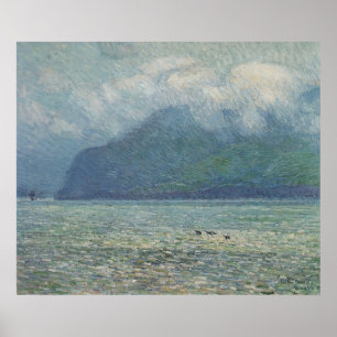 Silberner Schleier und Golden Gate von Childe Hass Poster