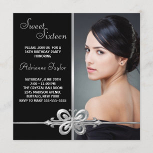 Silberner Schmetterlings-Foto-16. Einladung