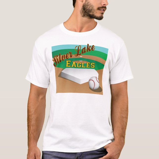 Silberner See-Baseball T-Shirt (Vorderseite)