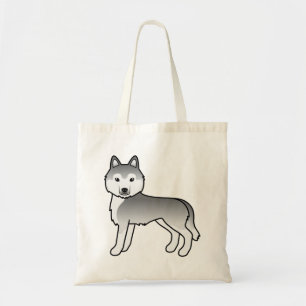 Silberner Siberian Husky Süßer Cartoon-Hund Traget Tragetasche