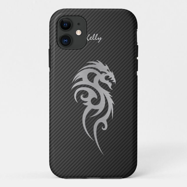Silberner Stammes- Drache-Tätowierung iPhone 5 Case-Mate iPhone Hülle (Rückseite)