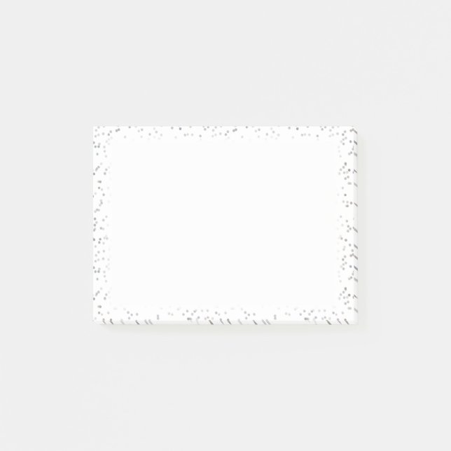 Silberner Sternenstaub-Konfetti Post-it Klebezettel (Vorderseite)