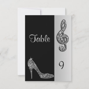 Silberner Stiletto & Violinschlüssel Einladung