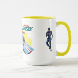 Silberner Streifen-Vintage Anzeige Tasse