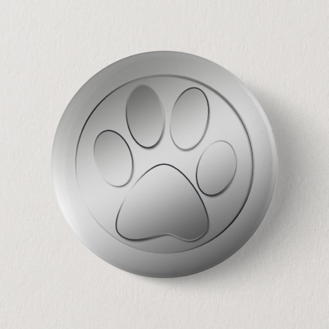 SILBERNER TATZEN-DRUCK BUTTON (Vorderseite)