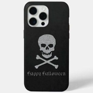Silberner Totenkopf und Knochen Halloween Case-Mate iPhone Hülle