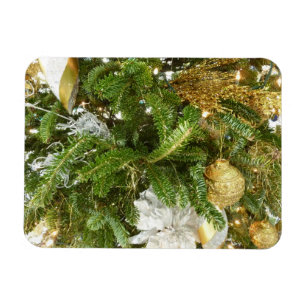 Silberner und goldener Weihnachtsbaum I Feiertag Magnet