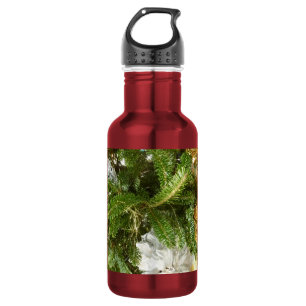 Silberner und goldener Weihnachtsbaum I Feiertag Trinkflasche