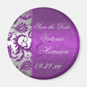 Silberner und lila Magnet des Damast-II Save the