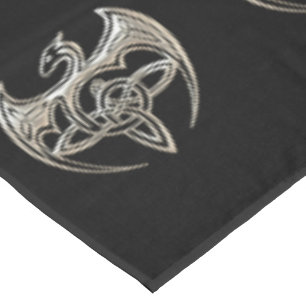 Silberner und schwarzer DracheTrine Celtic knotet Tischdecke