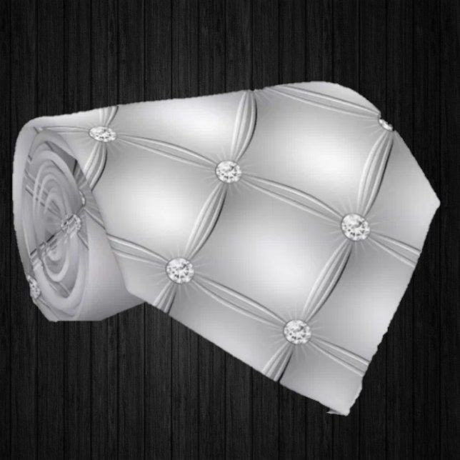 Silberner Unechter Diamant Luxus  Krawatte (Von Creator hochgeladen)