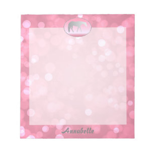 Silberner Western Pleasure Pferd auf Rosa Brok Notizblock