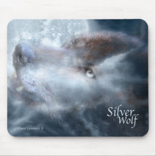 Silberner Wolf Mousepad
