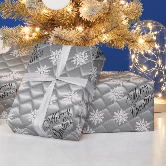 Silbernes 3D-Effekt-Weihnachtspapier Geschenkpapier (Feiertage)