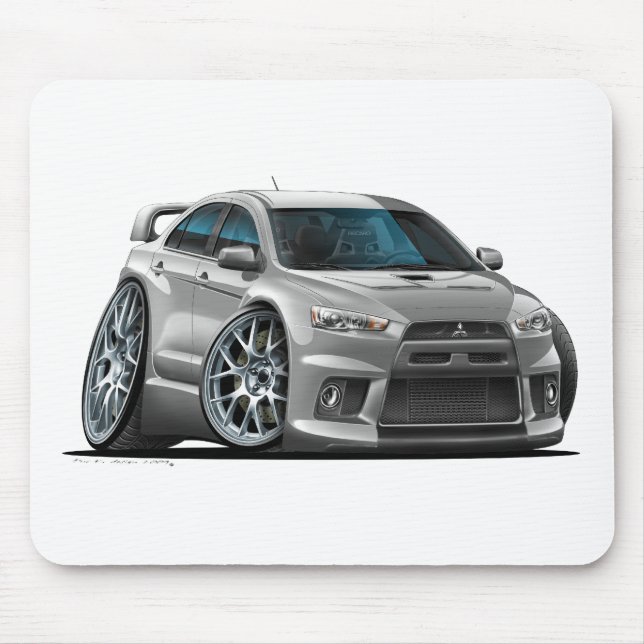Silbernes Auto Mitsubishis Mousepad (Vorne)