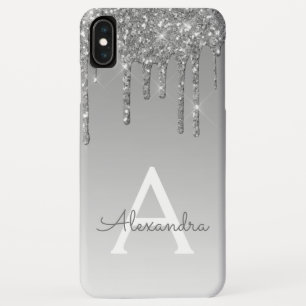 Silbernes Bling   Luxusschein-Glitzer-Monogramm Case-Mate iPhone Hülle