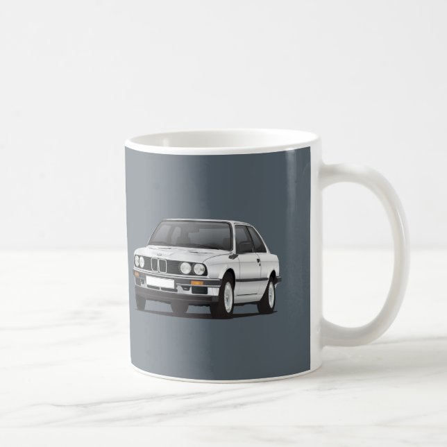 Silbernes BMW 3 Reihe, E30, Illustration Tasse (Rechts)